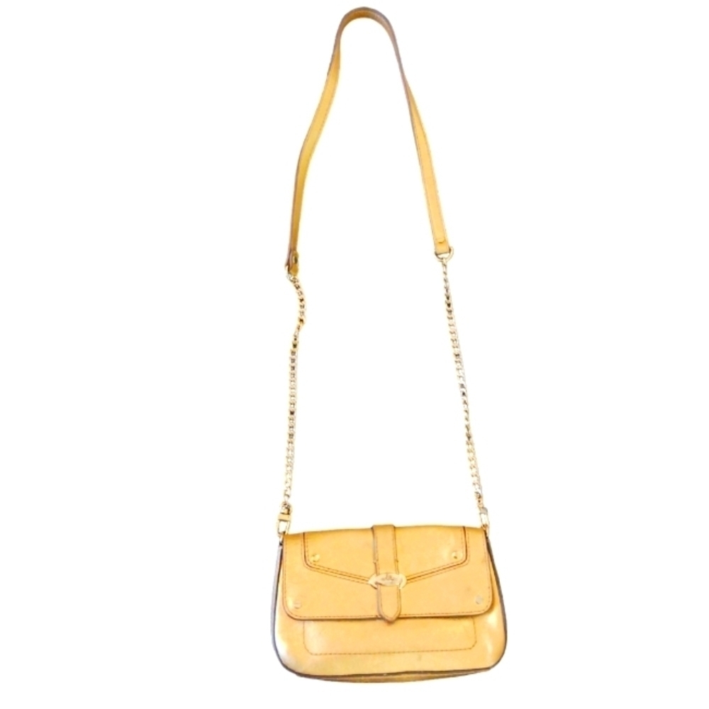 Vintage Milly Gold Leather Crossbody Bag Chain Strap - Picture 14 of 14